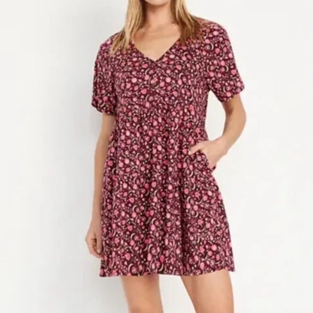 Old Navy Floral Paisley V Neck Dress